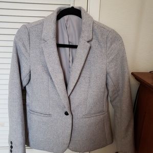 Grey herringbone wool blazer